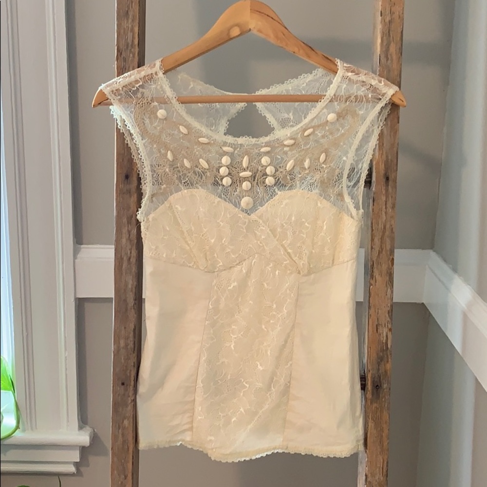 Anthropologie Lulumari Lace Sleeveless Blouse